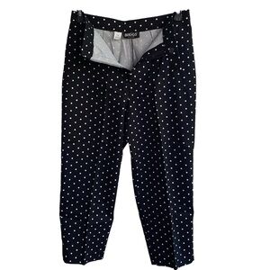 BRIGGS NEW YORK Black White Polka Dot Crop/Capri Cotton Blend Pants Size 14